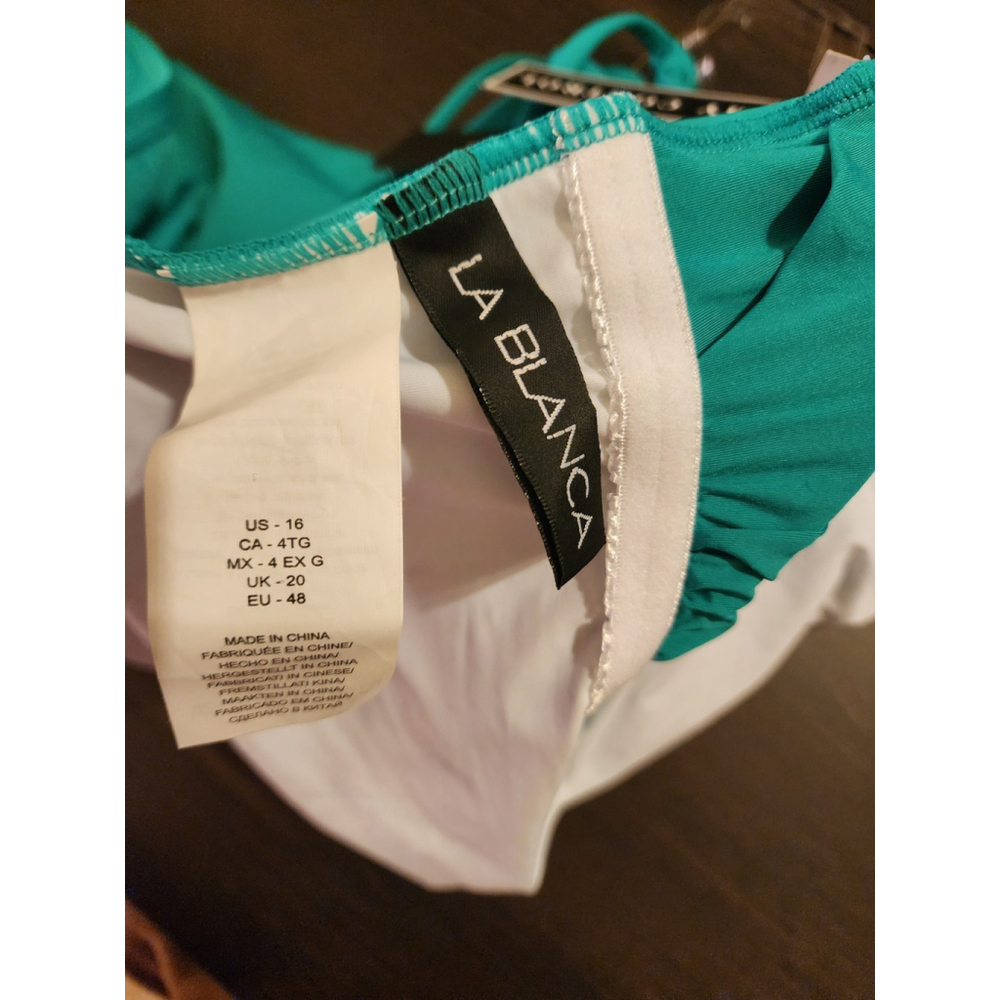 La Blanca One piece Swimsuit Bathing Suit 16 Emerald Forest Green Tummy Control - Picture 11 of 16